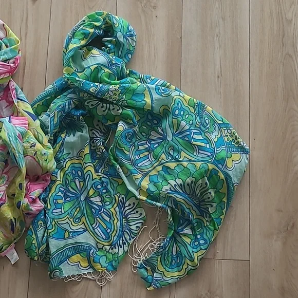 LILLY PULITZER silk and cashmere wrap scarf Lot Of Two